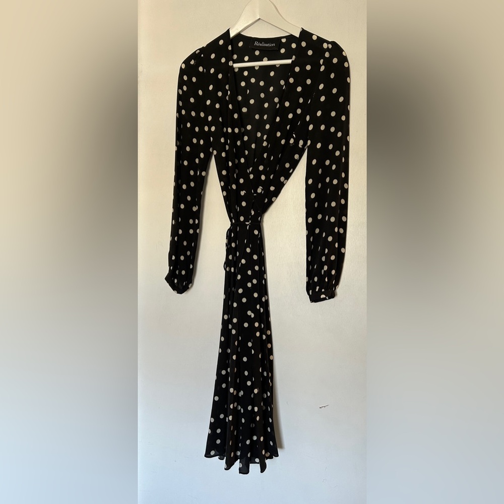 Realisation Par long sleeve silk dress
